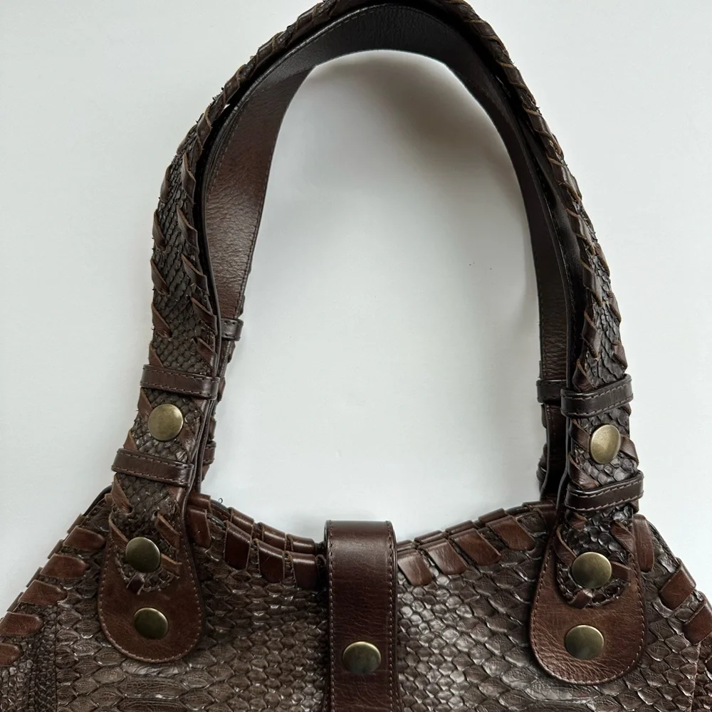 Chloe Brown Python Leather Tote Bag– Rare and Luxe. - Picture 4 of 9